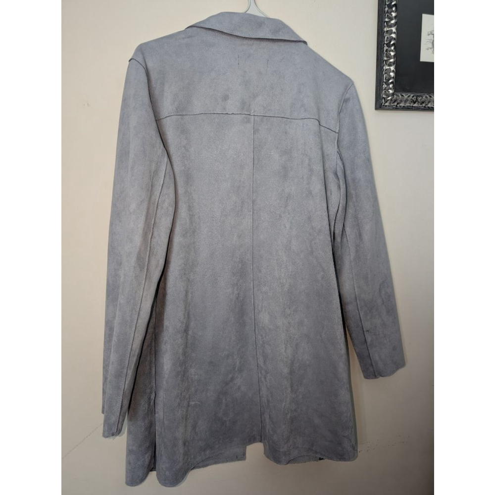 PREMISE Gray Faux Leather Blazer S, Women's - Picture 9 of 10